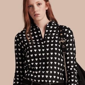 Burberry Black & White Hearts Shirt Medium